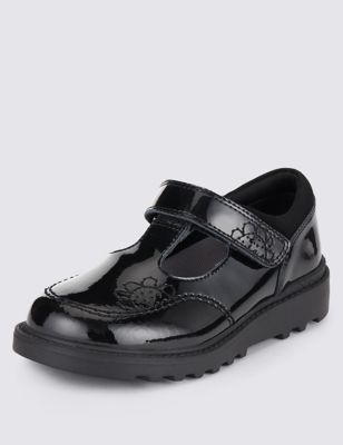 Kids&#39; Freshfeet&trade; Coated Leather School Shoes with Silver Technology